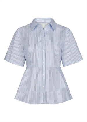 Janelle stripe skjorte Blue/Brown Stripe Neo Noir